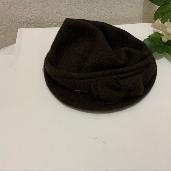 Betmar NY Brown Ruffle Wool Blend Bucket Hat - Picture 7 of 7